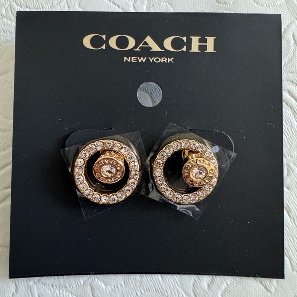 Coach Open Circle Halo Stud Earrings - Picture 2 of 2